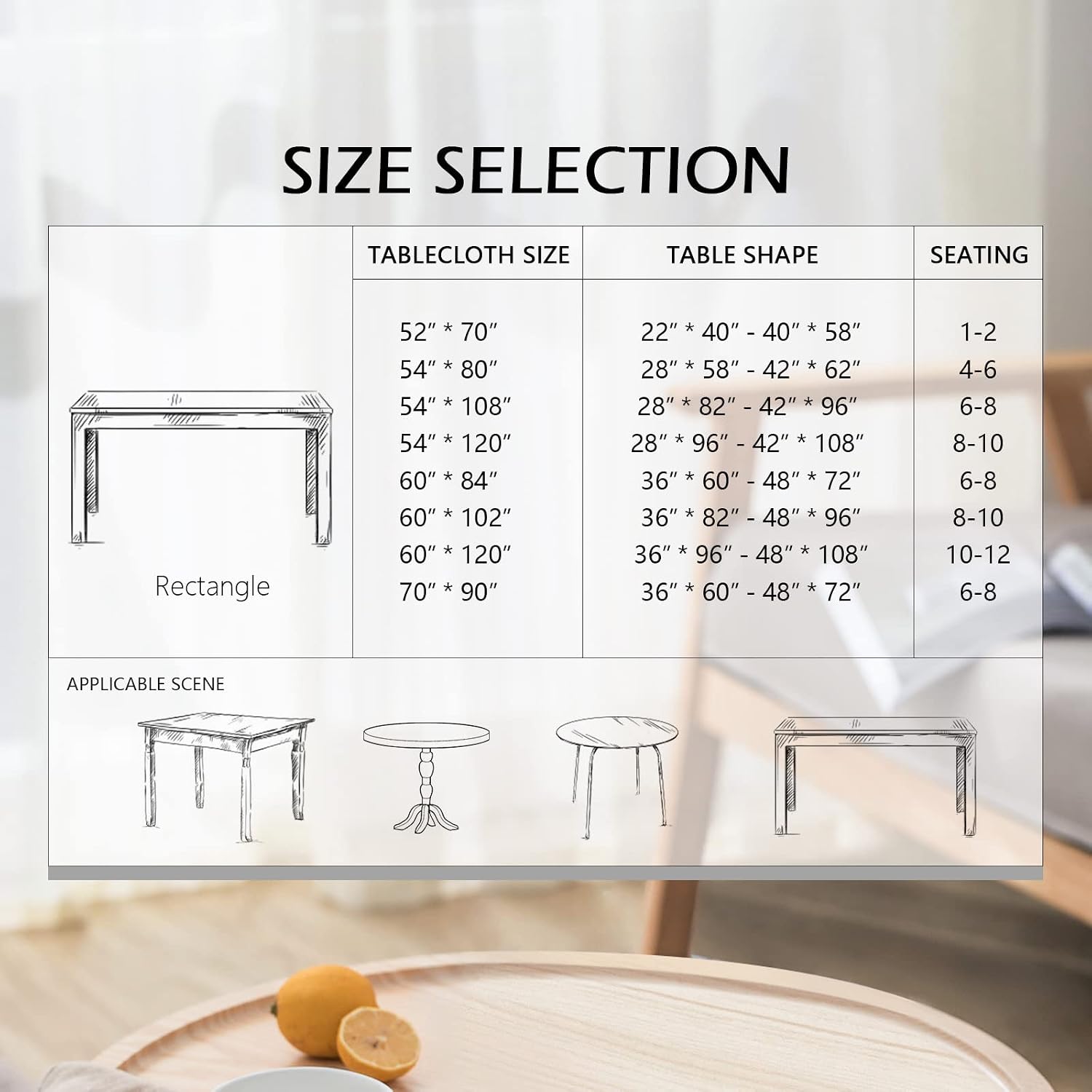 Thumbnail 6 de MYSKY HOME Rectangle Tablecloth 60 x 84 in