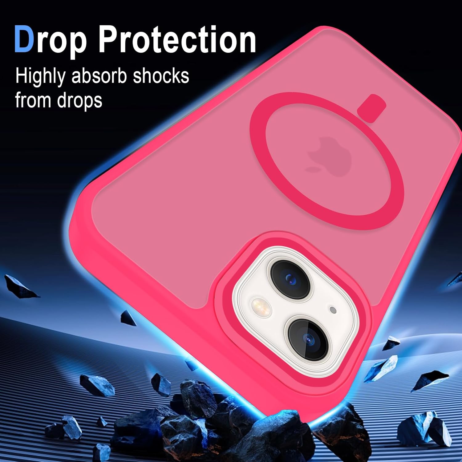 Thumbnail 3 de XTCASE Coque iPhone 13 Magnétique – Rose Rouge, dos translucide mat