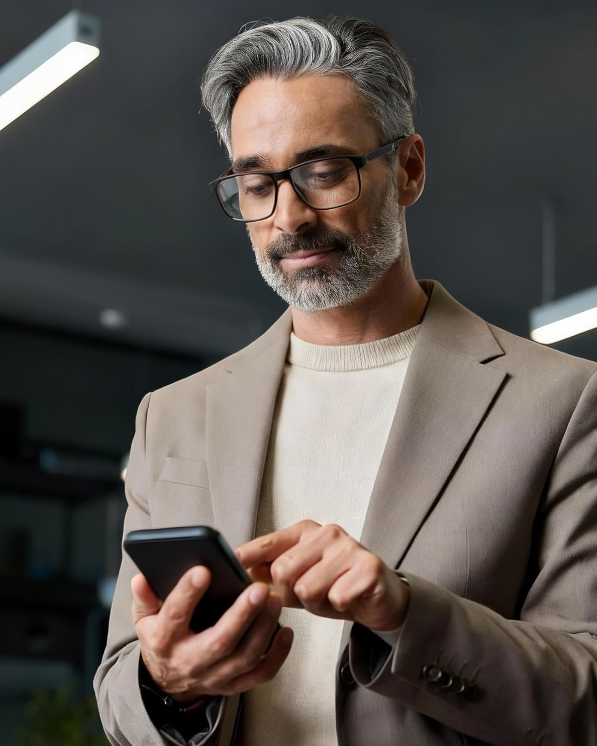 Thumbnail 1 de JM Men’s Spring Hinge Rectangular Blue Light Reading Glasses (4 Pack) with UV400