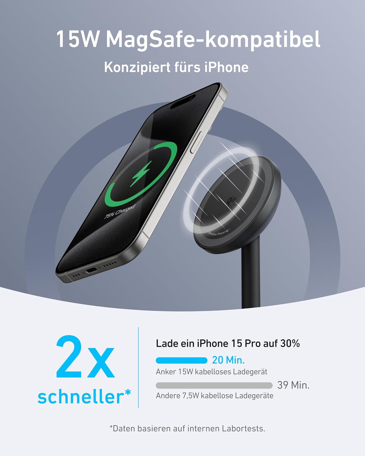 Detalle 2 de Anker MagGo 15W MagSafe Ladehalter