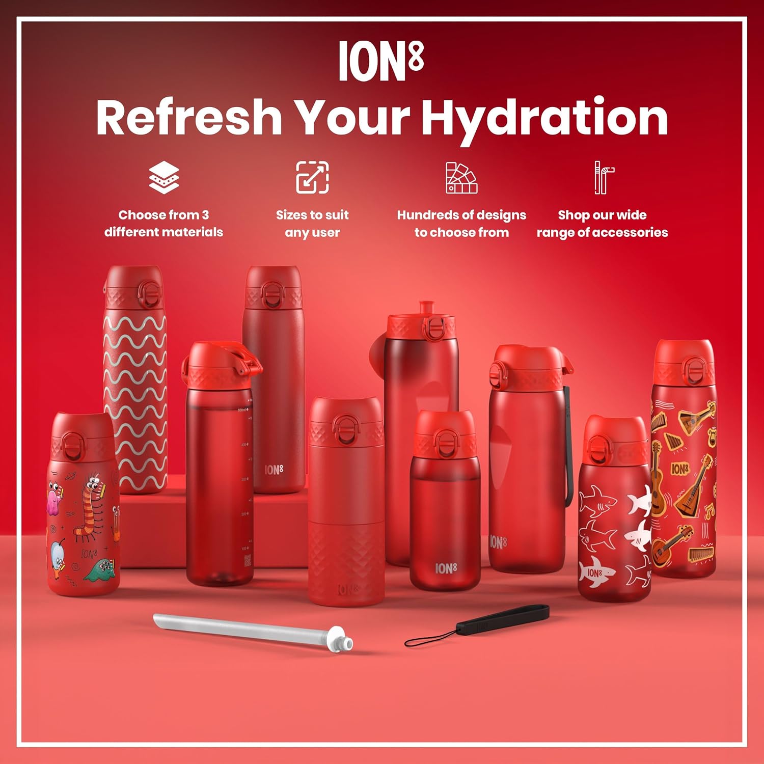 Thumbnail 6 de ION8 Vacuum Insulated Steel Water Bottle, 500 ml/17 oz – Leak‑proof, easy to open, and dishwasher safe