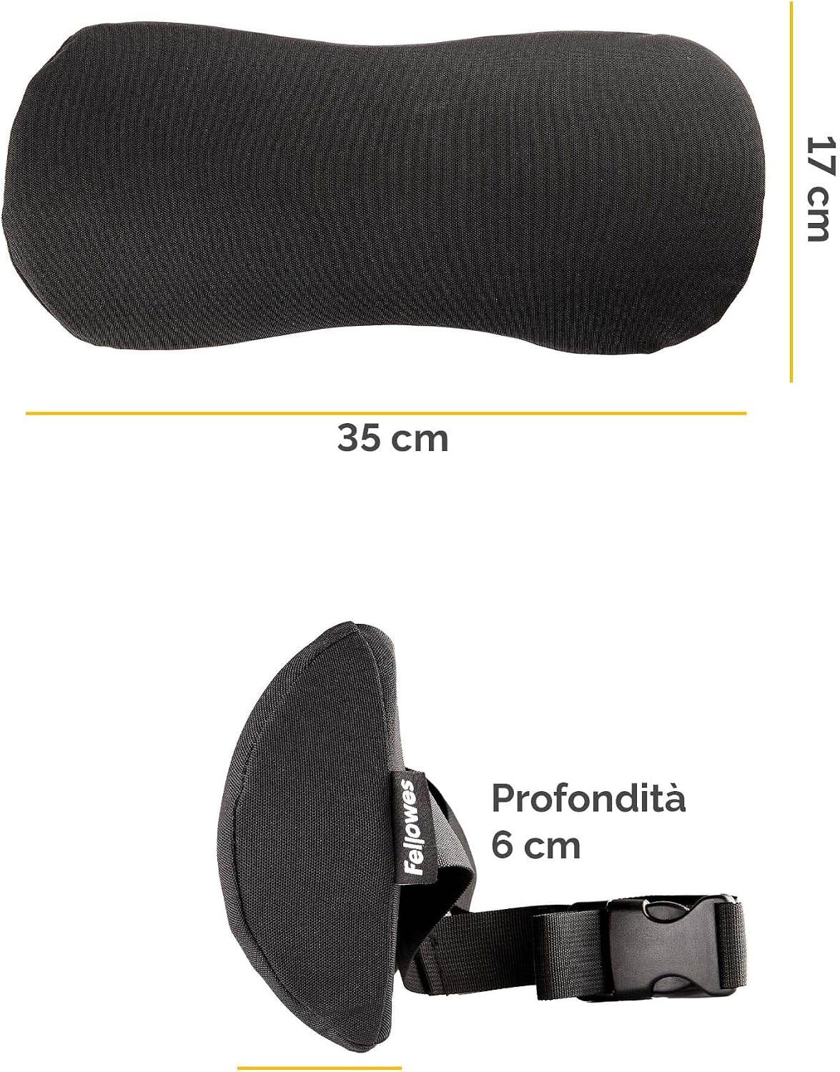 Detalle de Fellowes Cuscino lombare Breyta: supporto ergonomico compatto, 100% riciclato