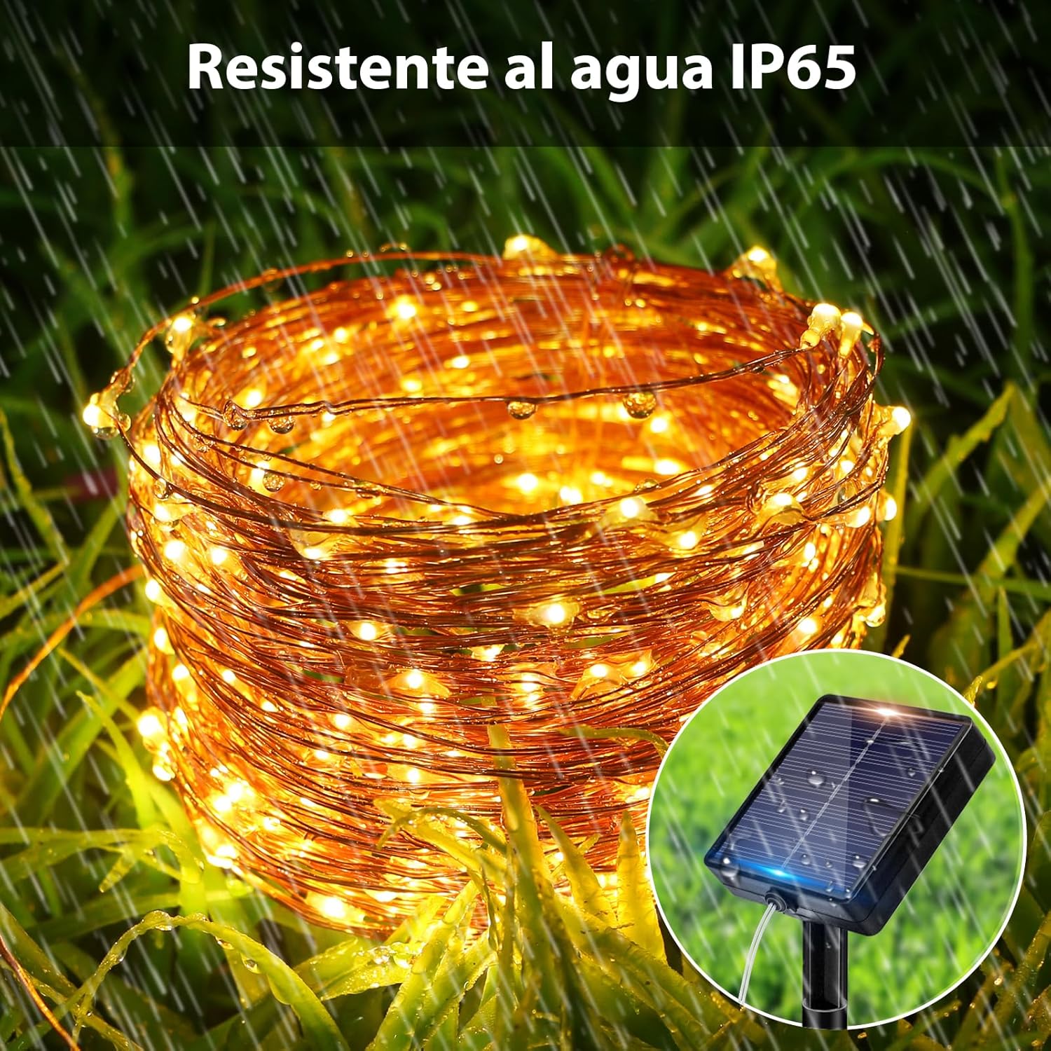Detalle de Peasur Guirnaldas Luces Exterior Solar 36 m
