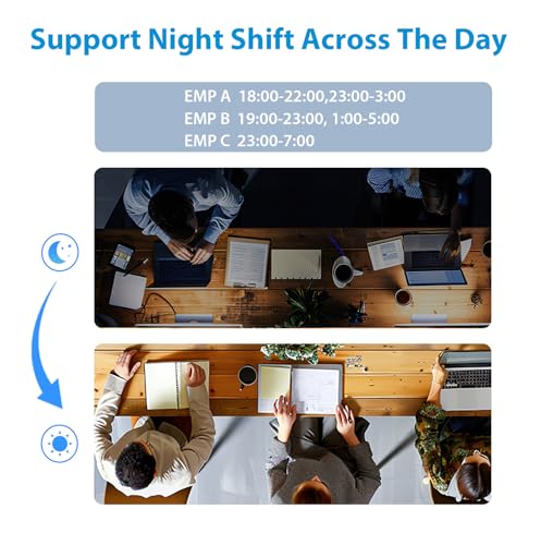 Detalle de NGTeco Clocking in Machine for Employees – Small Business Biometric Time Clock with Battery and 2.4GHz WiFi