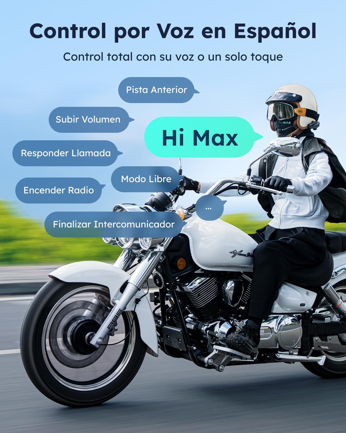 Thumbnail 2 de ASMAX S1 Intercom Casco Moto Bluetooth 8 usuarios