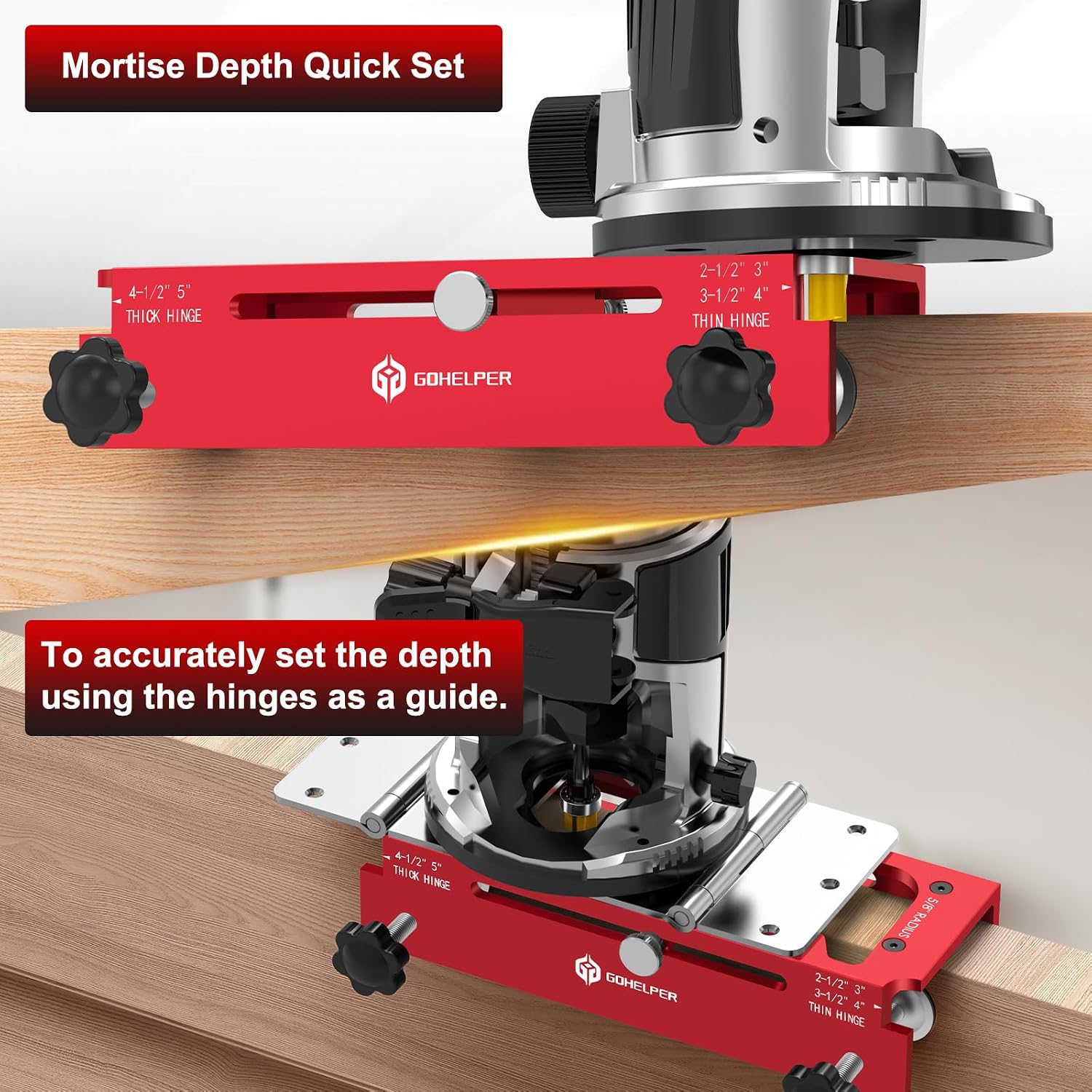 Thumbnail 3 de Gohelper LLT1062US Door Hinge Jig Kit with Aluminum Jig and Lock Templates