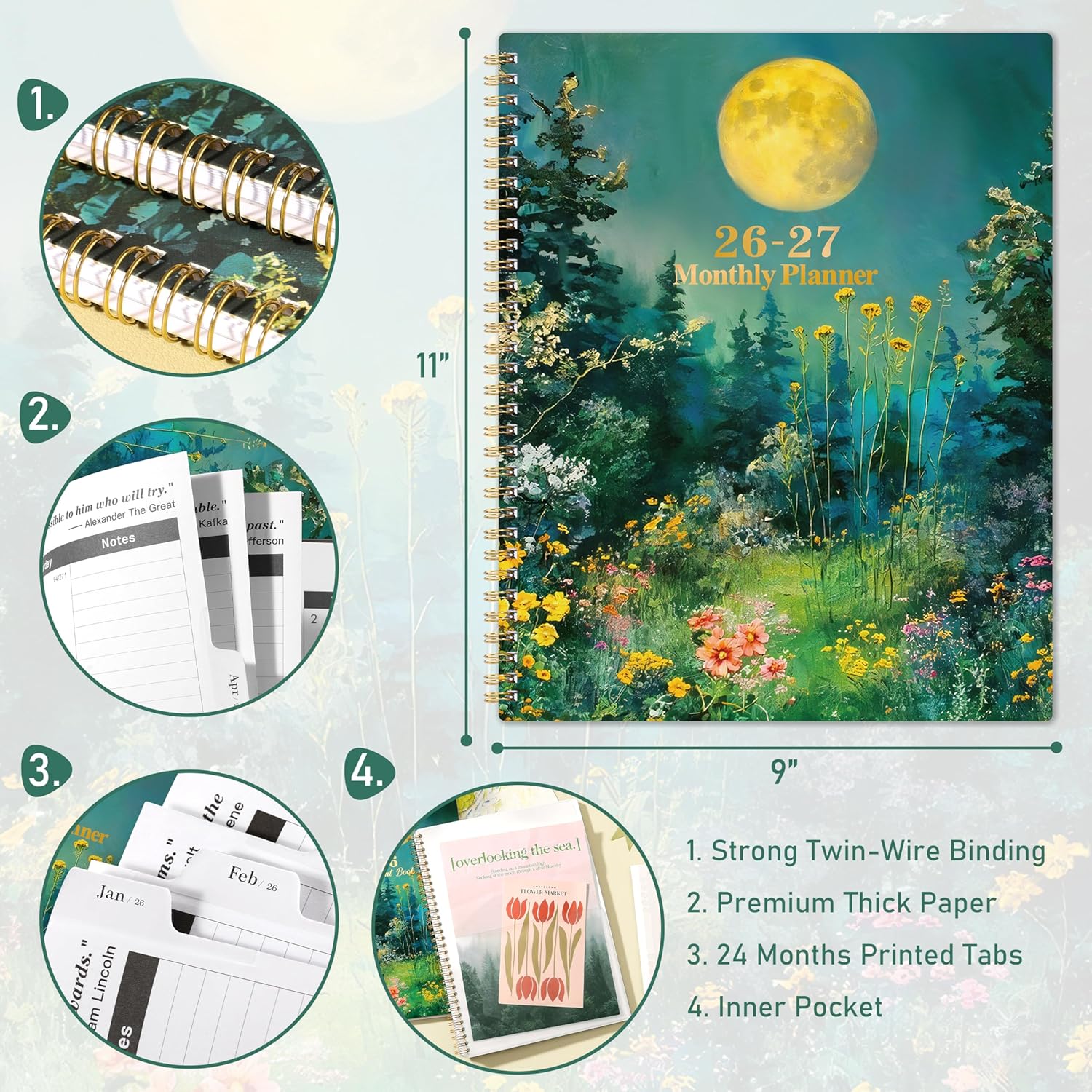 Thumbnail 5 de 2026-2027 Monthly Planner with Tabs 📅