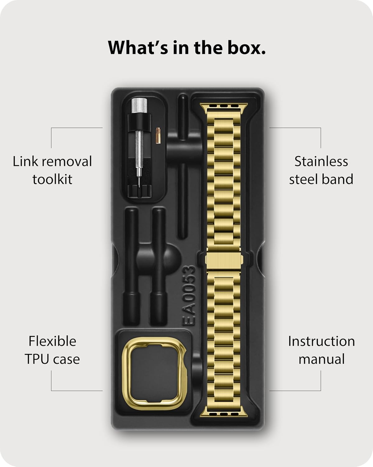 Detalle de Fullmosa Metal Strap for Apple Watch Ultra 49mm – Stainless Steel Replacement Band with Protective Case