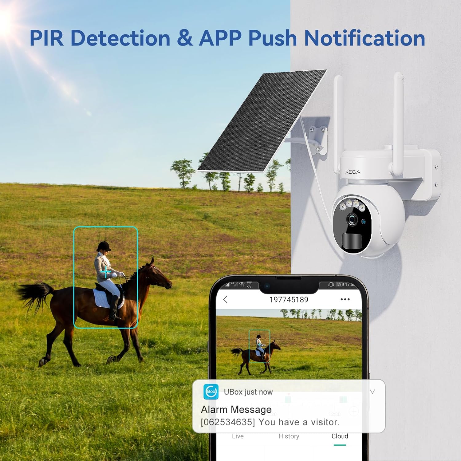 Detalle 2 de Xega 4G LTE Security Camera 2K solar outdoor camera