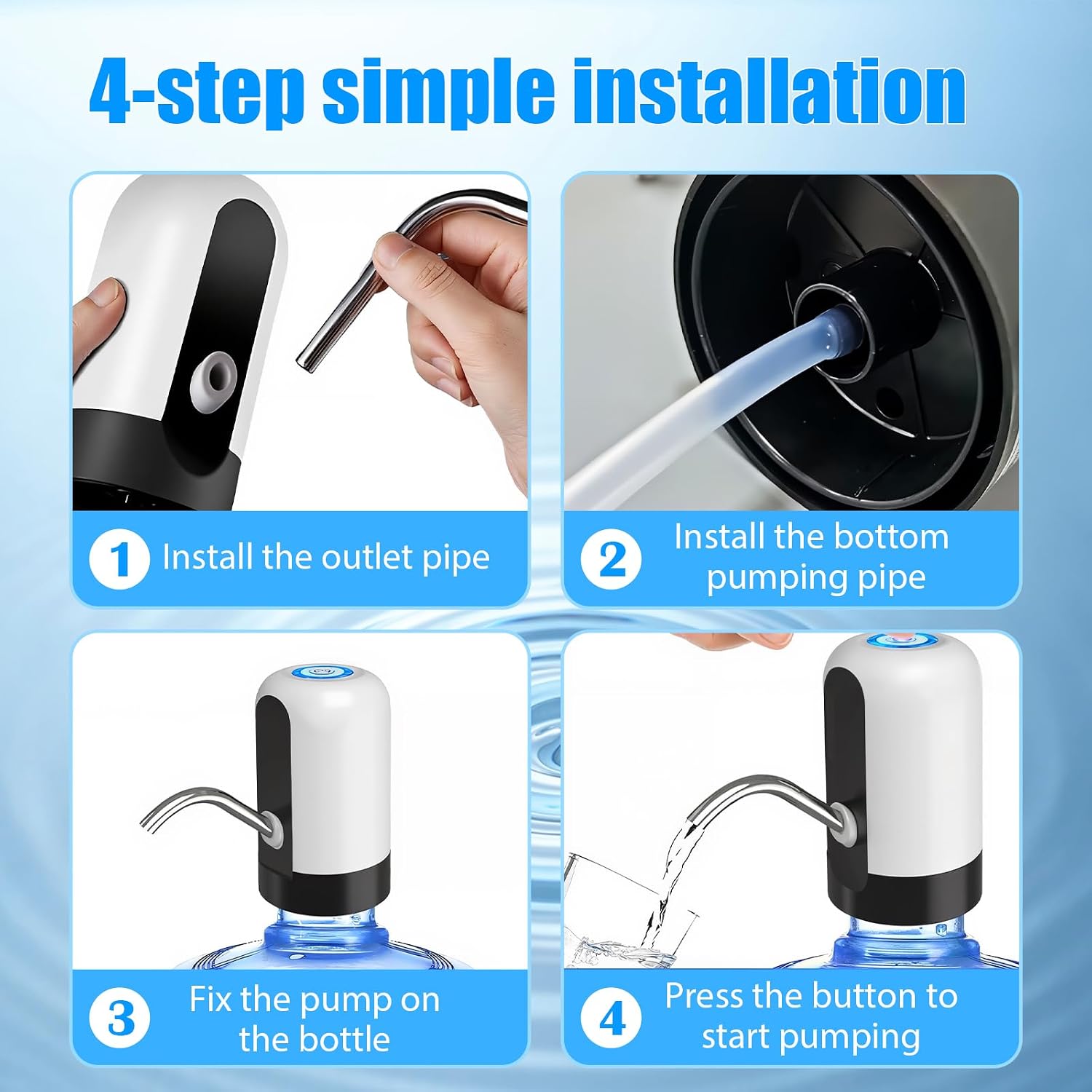Thumbnail 1 de swardroof 012SB-1 Rechargeable Water Dispenser Pump, USB-C, 1,200 mAh