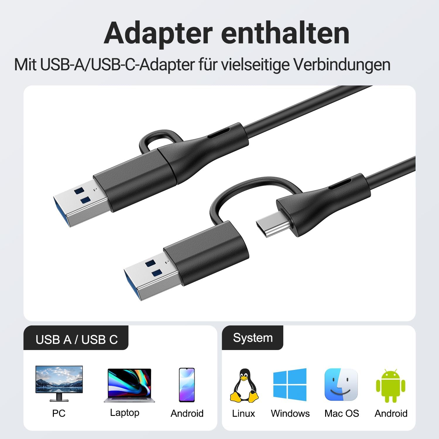 Detalle de Inwa PC-Lautsprecher USB A/C mit Monitor-Klemme (10 W) – Plug-and-Play für Schreibtisch, Lernen & Meetings
