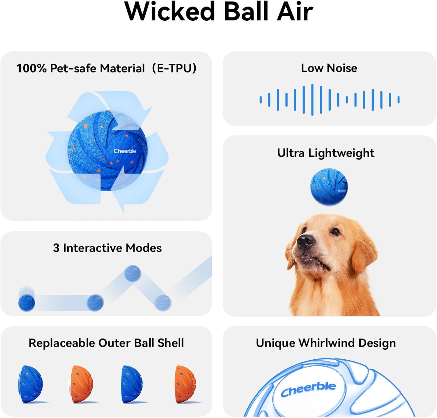 Detalle de Cheerble Wicked Ball AIR interactive dog toy