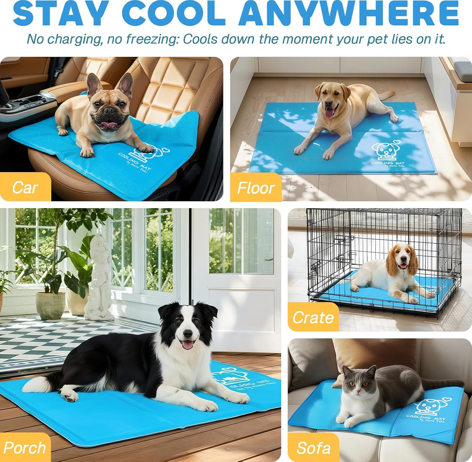 Detalle 2 de Pawtasy Dog Cooling Mat Medium – Thick Self-Cooling Pad for Dogs & Cats (50x69cm)