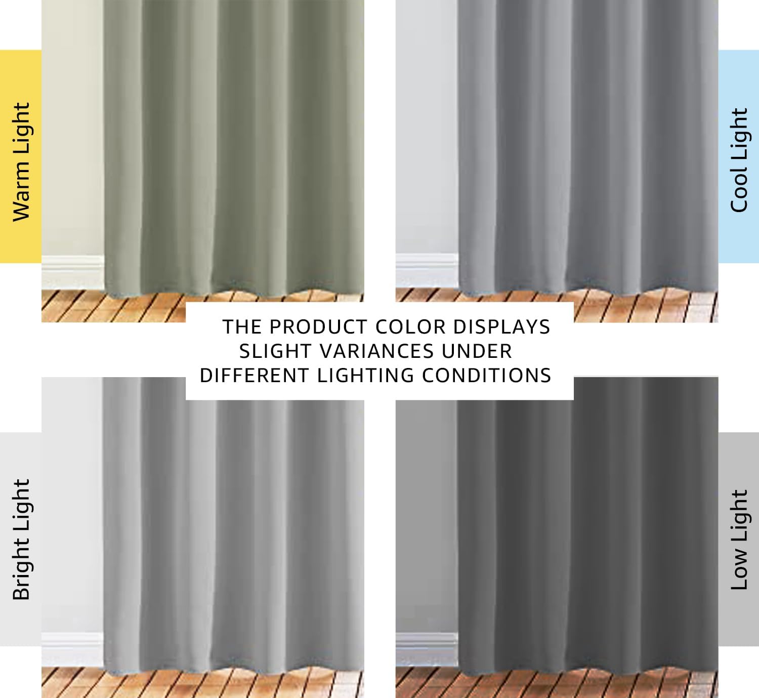 Thumbnail 1 de NICETOWN Light Gray Blackout Curtains 52 x 84 in (2 Panels) – Thermal Insulated, Silver Grommet, 85-99% Light Blocking
