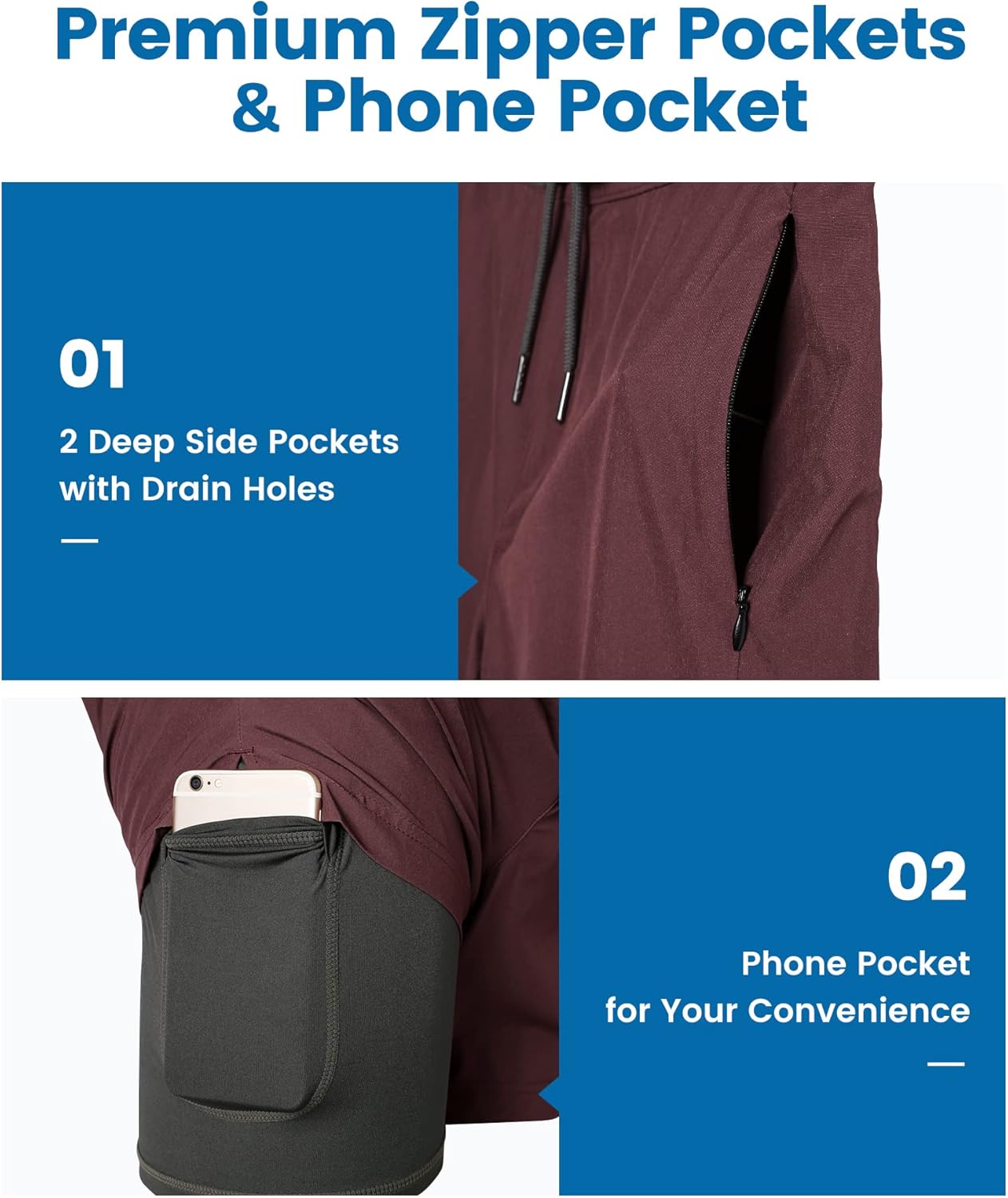 Detalle 1 de MaaMgic 2-in-1-Badehose 7 Zoll für Herren
