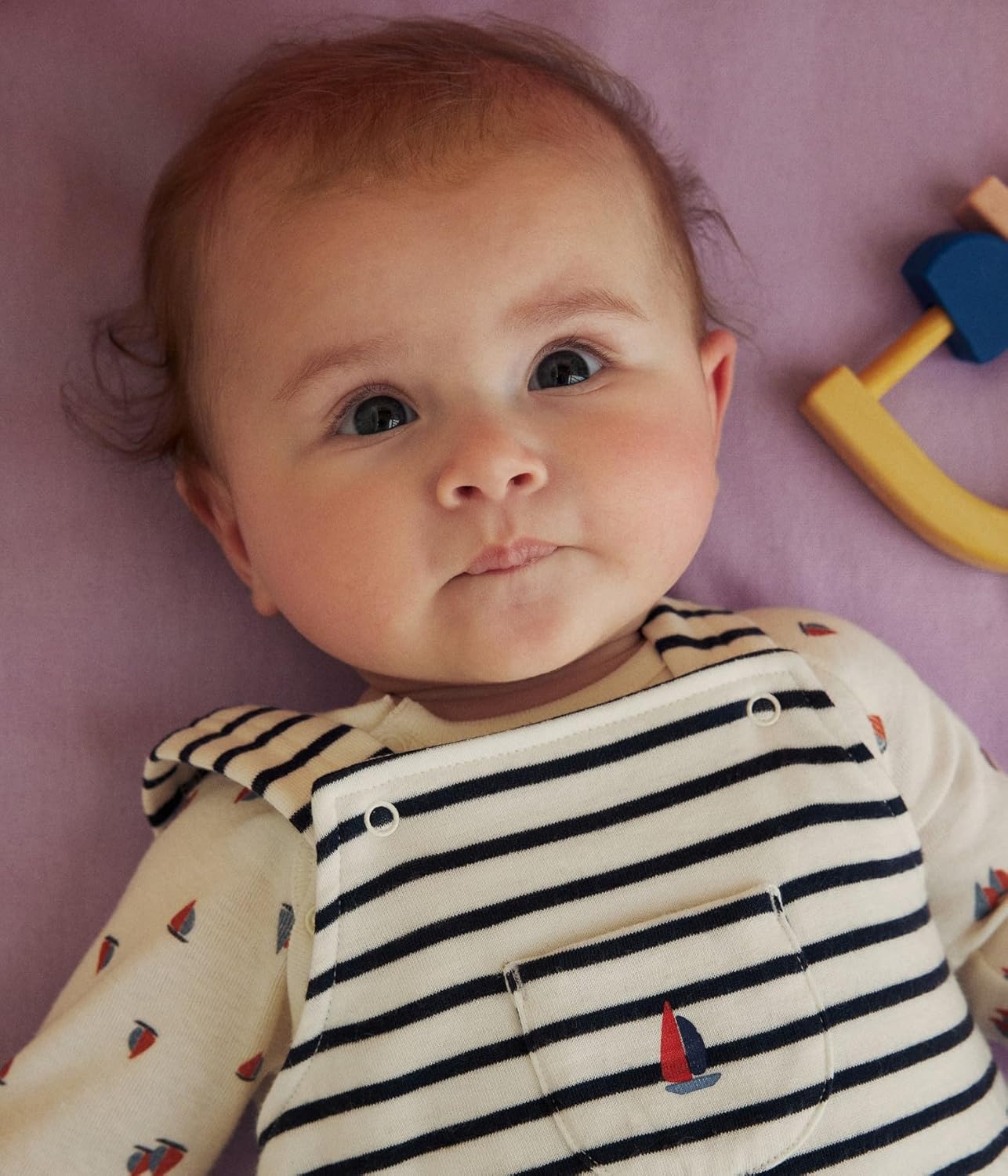 Thumbnail 4 de Ensemble salopette et body Petit Bateau en coton pour bébé