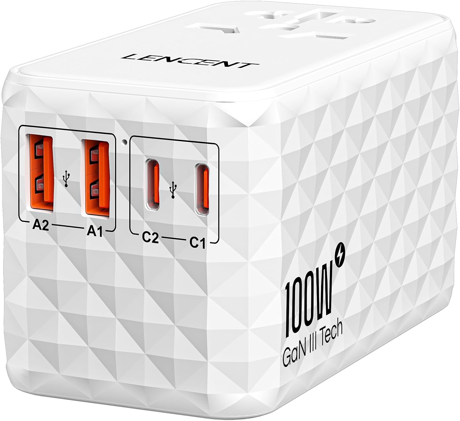 Detalle de LENCENT GAN III Adaptador Universal 100W