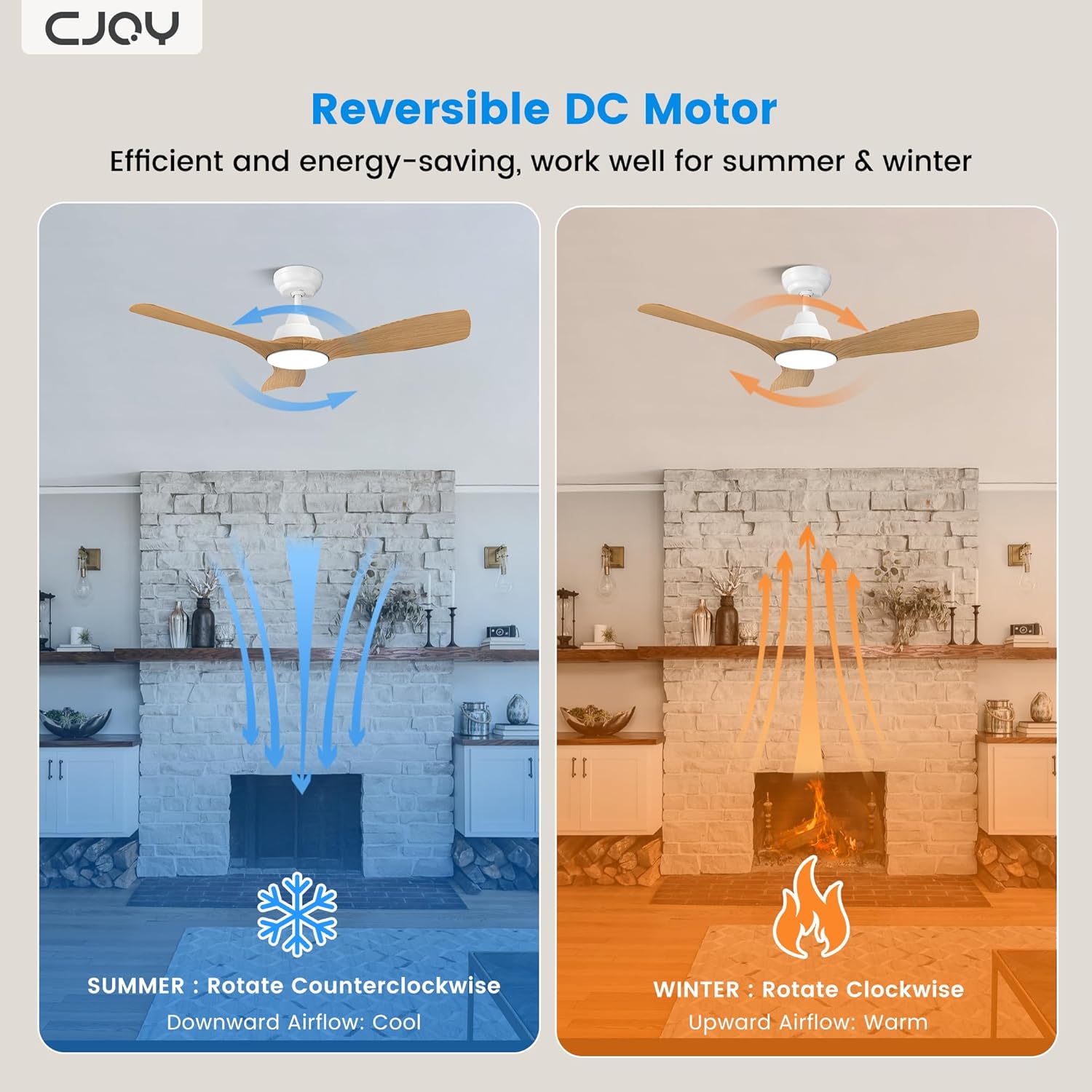 Thumbnail 5 de CJOY 42-Inch Ceiling Fan with Lights and Remote