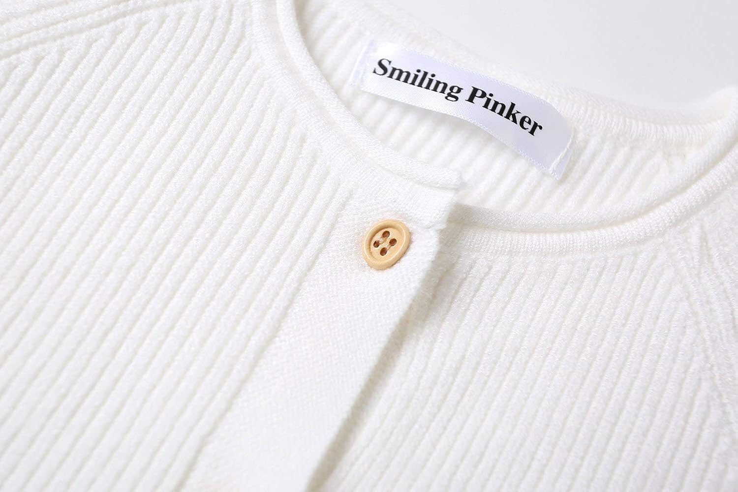 Detalle de Smiling Pinker Toddler Girls Knit Cardigan: Soft, Warm and Practical