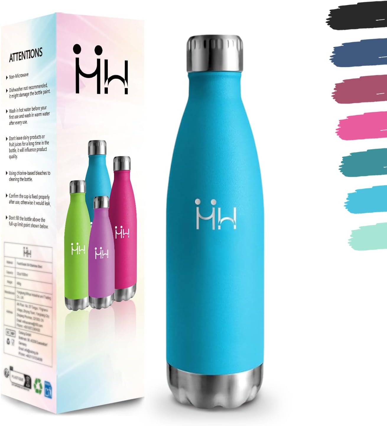 Detalle de Botella Agua Acero Inoxidable 500 ml