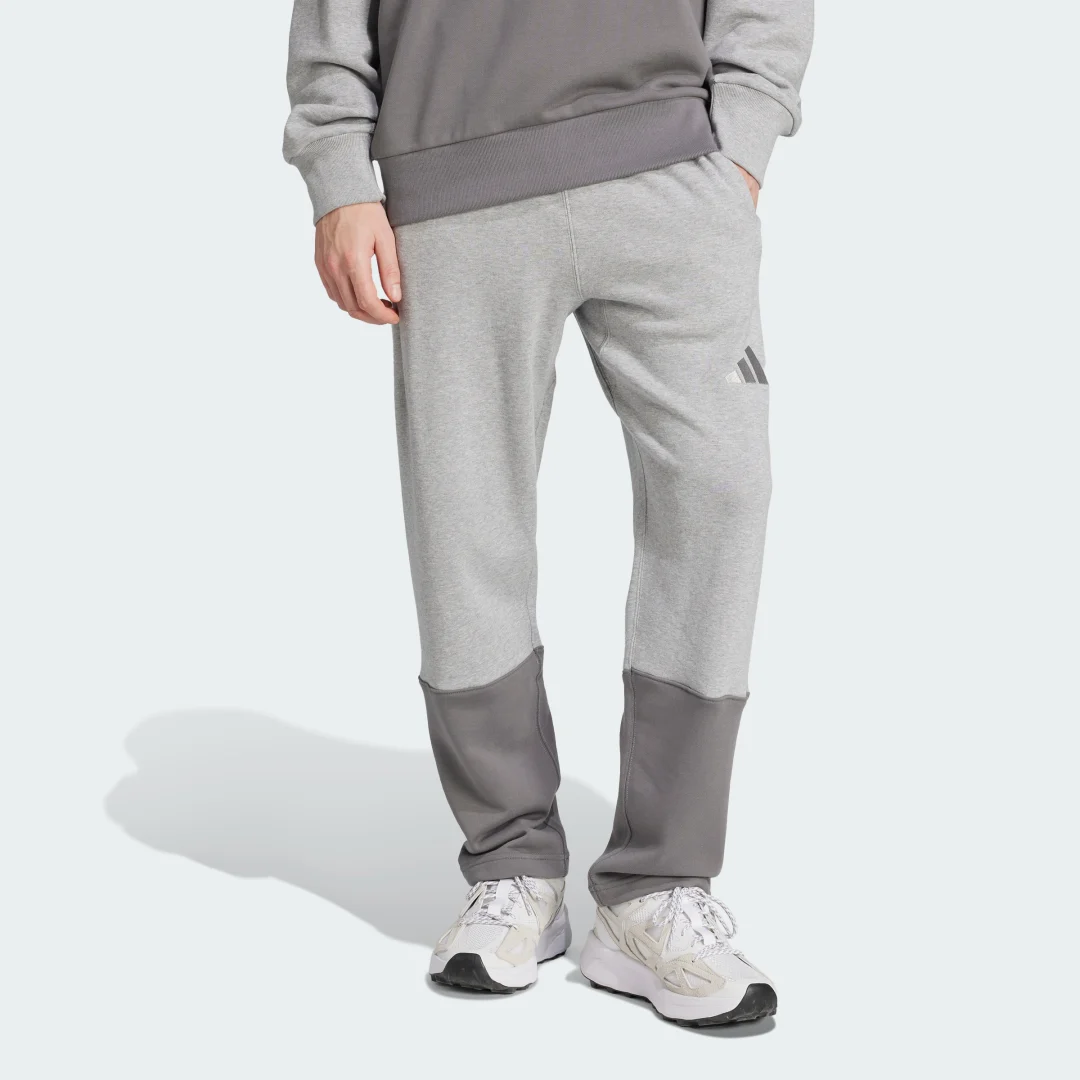Detalle de Adidas ALL SZN French Terry Colorblock Pants | Gris, comodidad casual