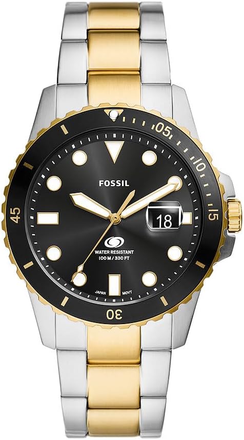 Thumbnail 6 de Fossil Orologio subacqueo blu da uomo con movimento al quarzo, datario e cinturino in acciaio o pelle