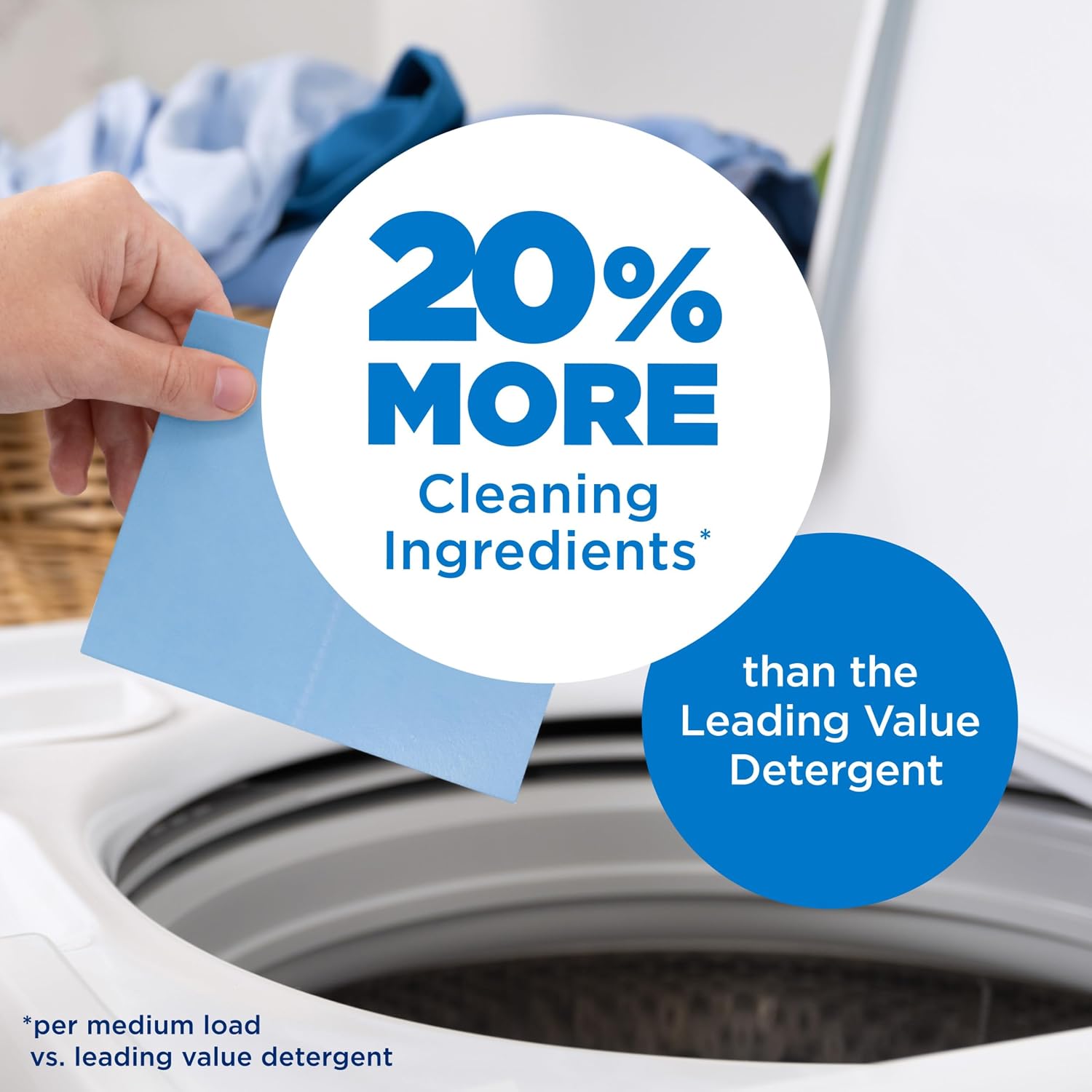 Detalle de ARM & HAMMER 033200976578 5-in-1 Laundry Detergent Sheets, Fresh Linen, 50 Count