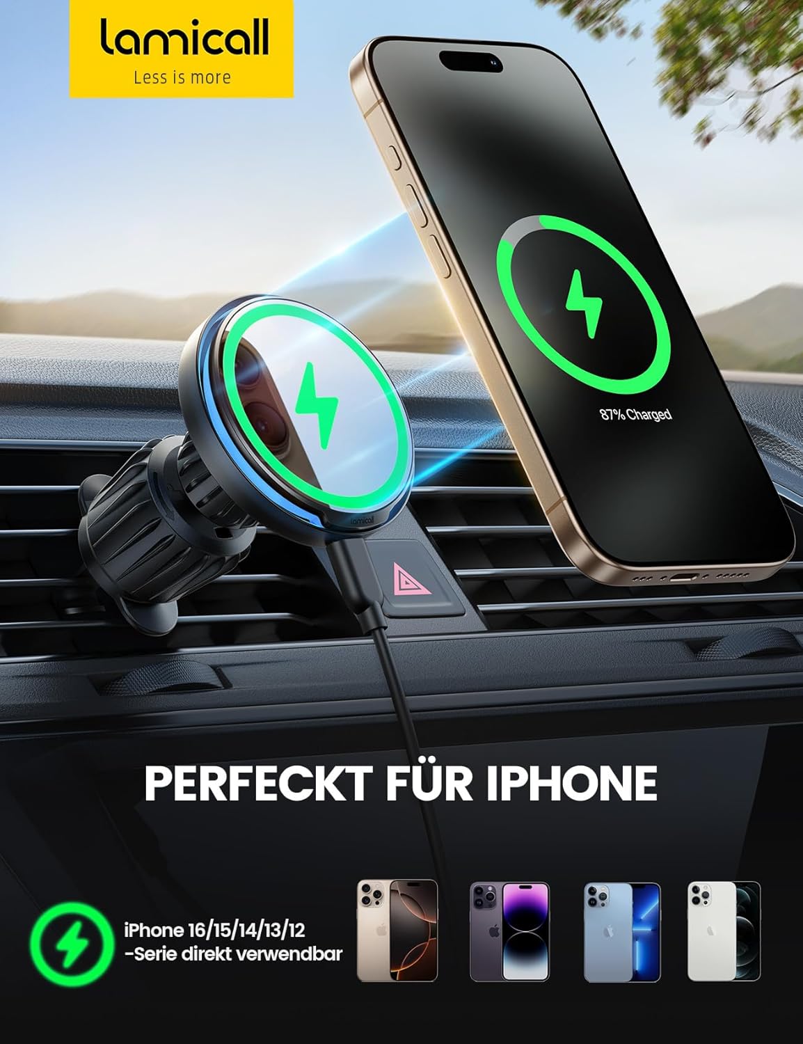 Thumbnail 6 de Lamicall 15W MagSafe Kfz Halterung mit Ladung