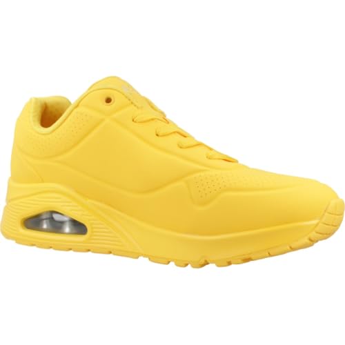 Thumbnail 4 de Skechers Uno Stand Air, baskets femme jaunes en Durabuck et mesh