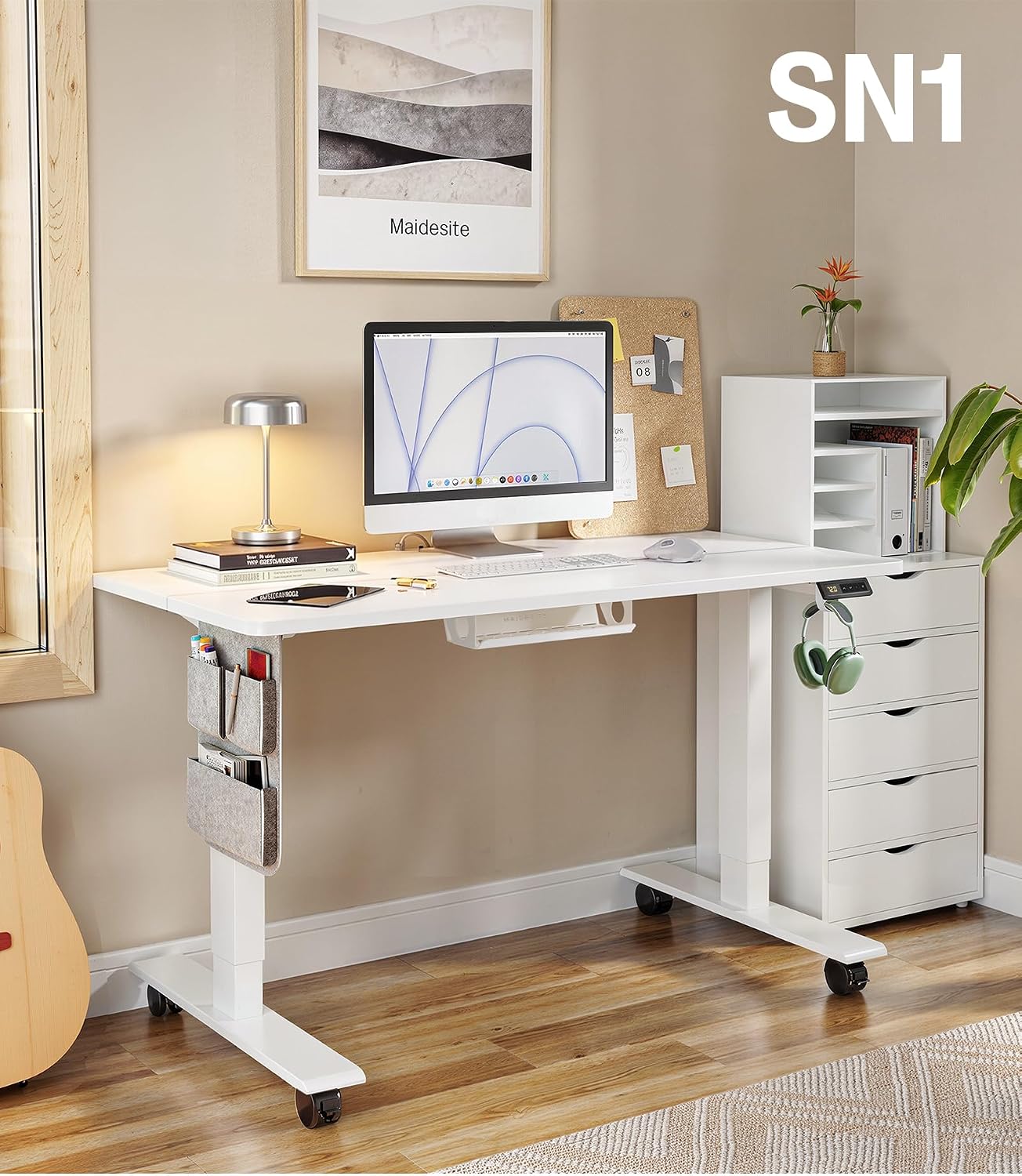 Detalle 2 de MAIDeSITe Electric Height Adjustable Standing Desk 140 x 70 cm