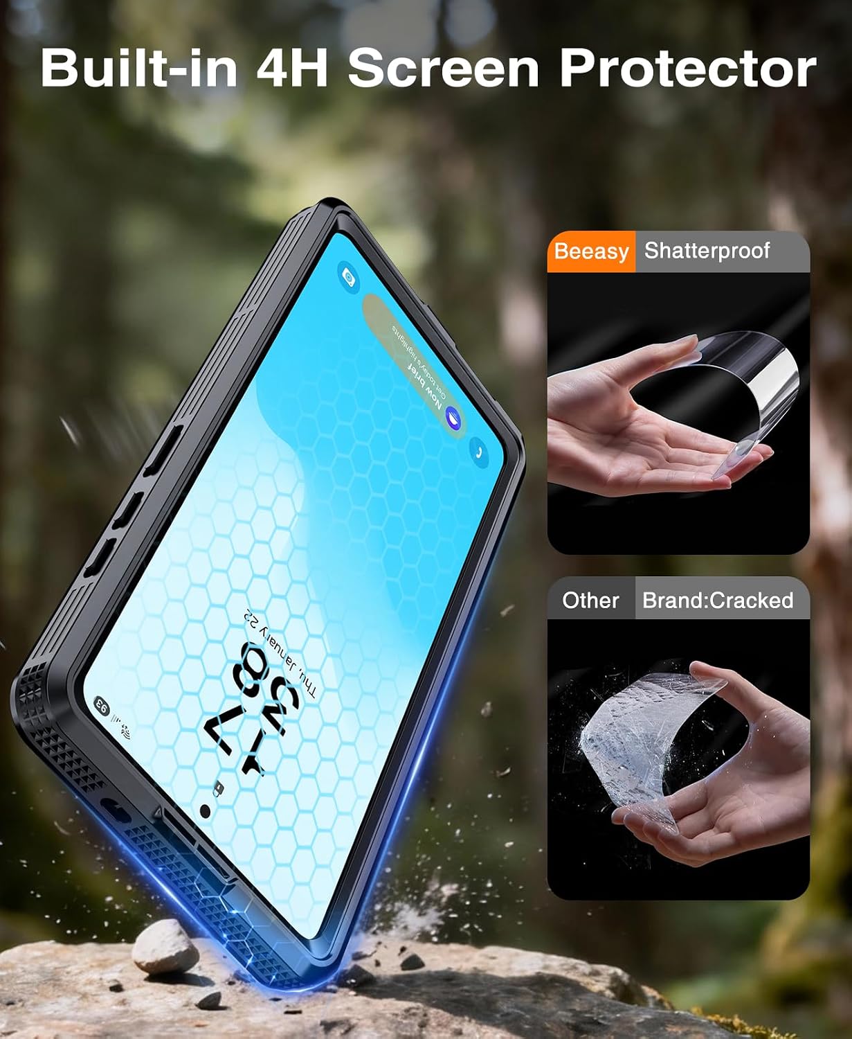 Detalle 2 de Beeasy Waterproof Galaxy S26 Case (IP68) with Magsafe Compatibility, Built-in Screen Protector & Camera Lens Cover