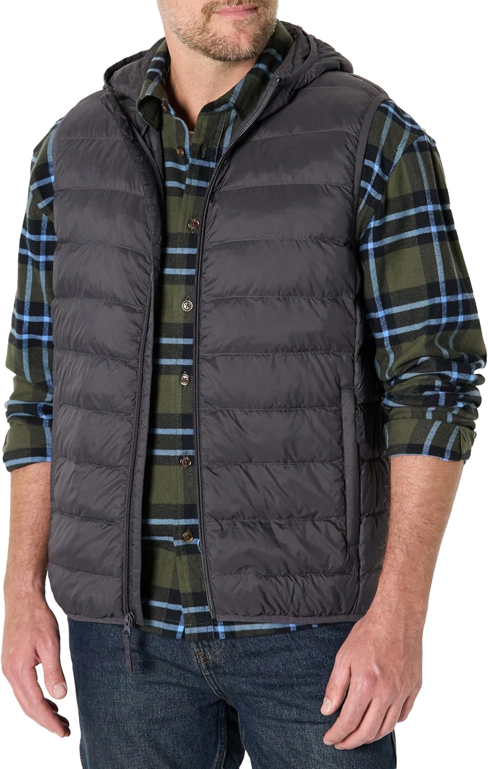 Thumbnail 5 de Amazon Essentials Herren Leichte, Wasserabweisende Relaxed-Fit-Steppweste mit Kapuze