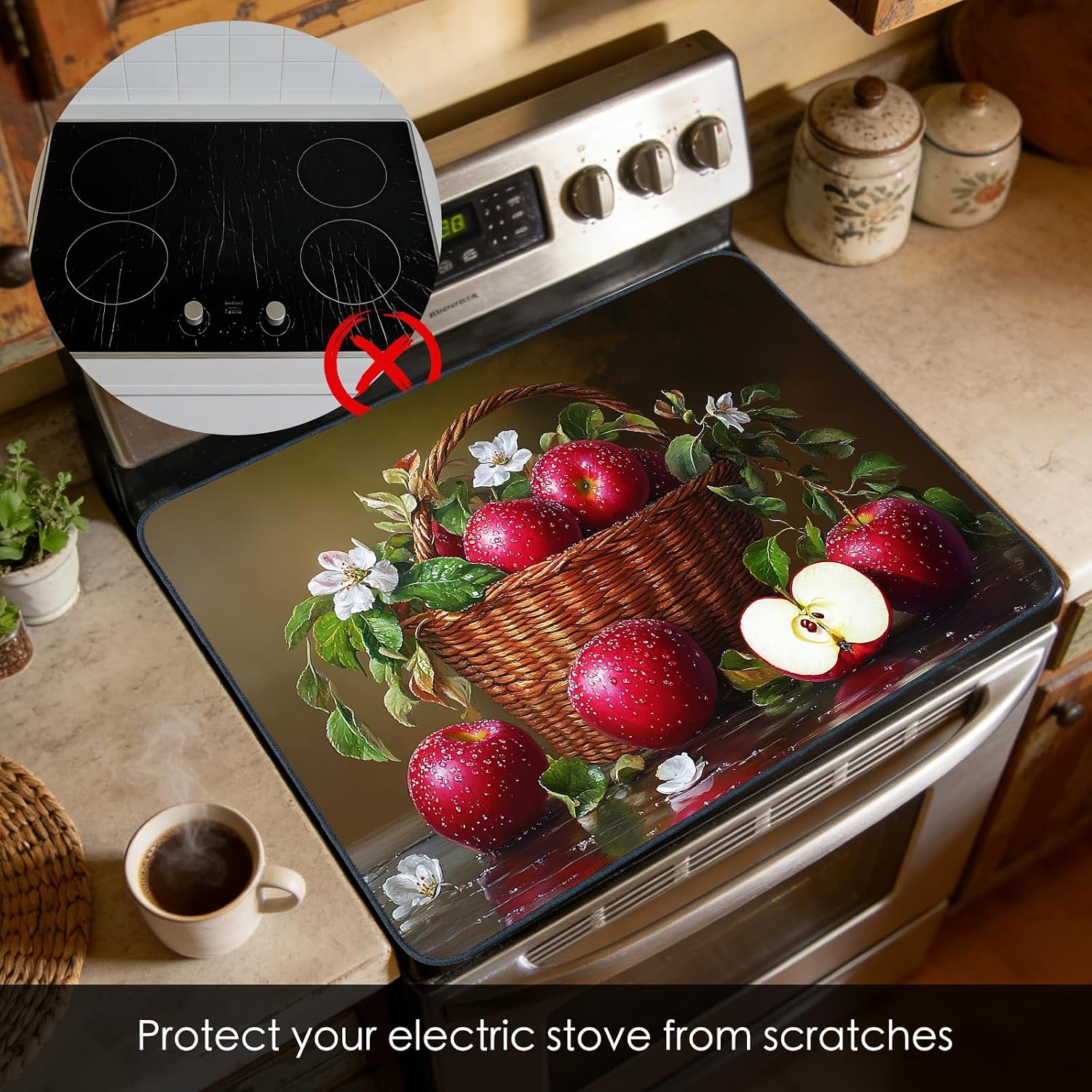 Detalle 2 de Nuxovilar Still Life Stove Top Cover, 20.47 x 28.34 Inches, Printed Design