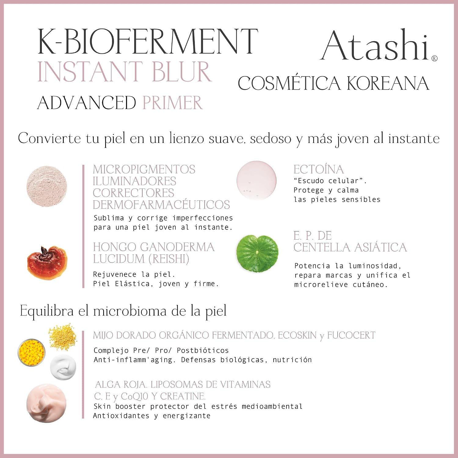 Detalle de Atashi K-Bioferment Instant Blur | Primer Antiedad Suave