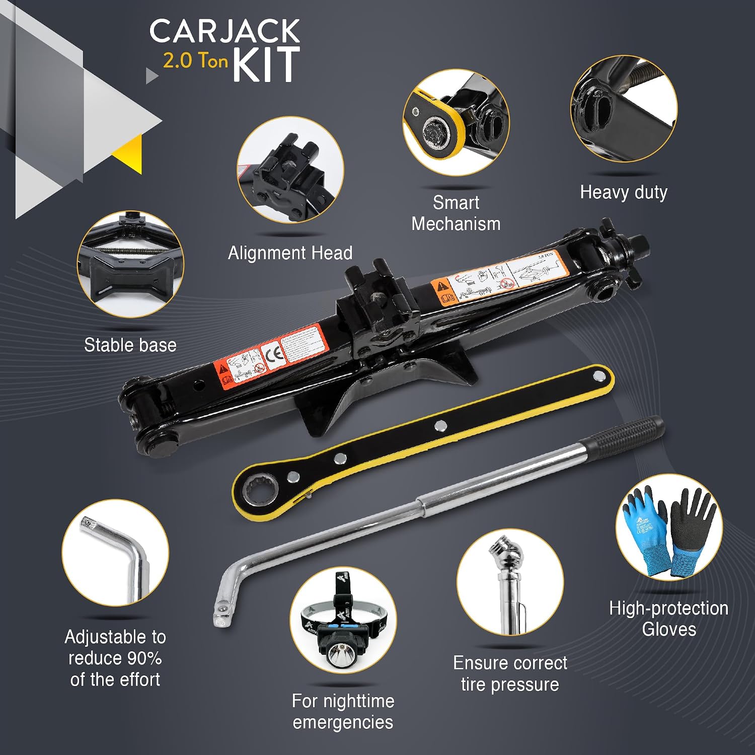 Detalle de Scissor Jack car jack kit 2 Ton
