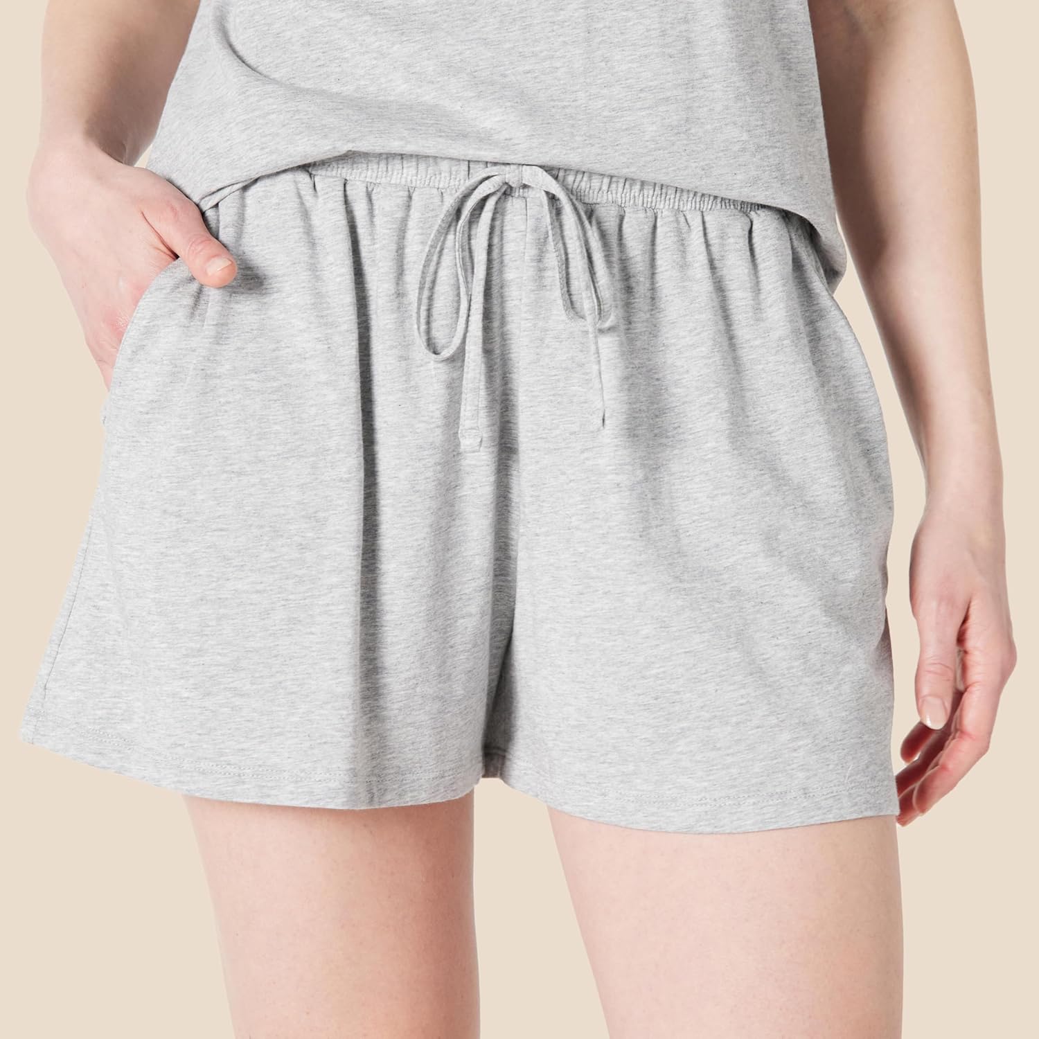 Thumbnail 2 de Amazon Essentials Damen-Nachtwäsche-Set mit Kurzarm-Shirt und Shorts aus Baumwollmix