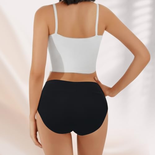 Thumbnail 1 de IceReco Bragas Mujer Algodón de Cintura Alta (Pack 5) – Culotte Postparto, Negro, Talle L
