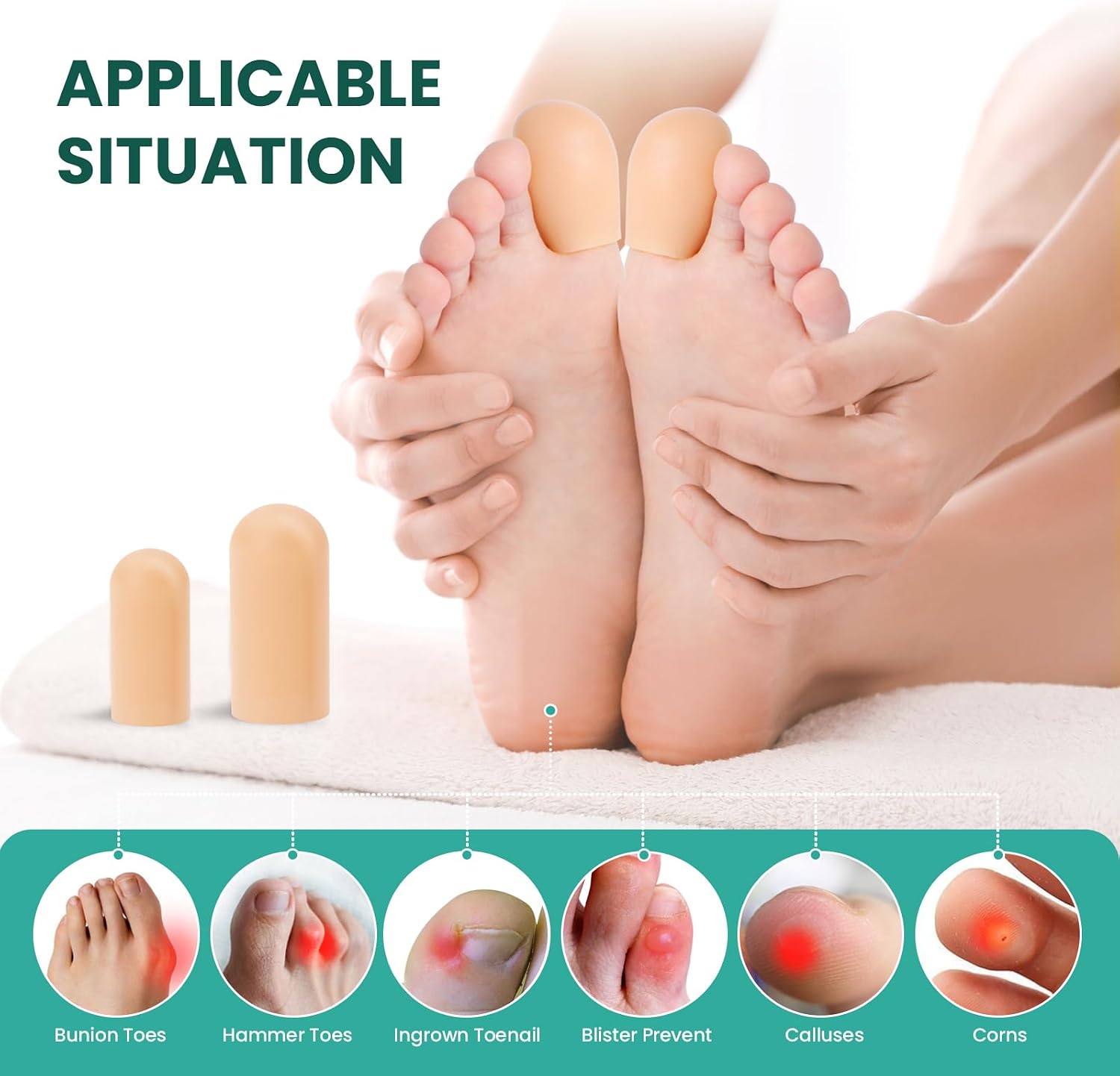 Detalle 1 de Welnove Gel Zehschutz 12er-Set Beige