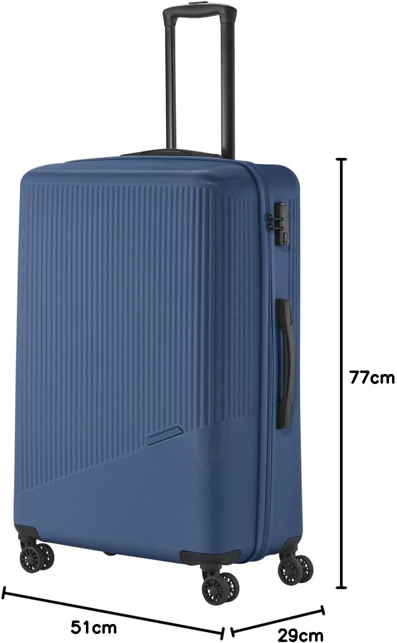 Detalle de travelite Bali 96L 4-Wheel ABS Hard Shell Suitcase (77 cm) – Blue