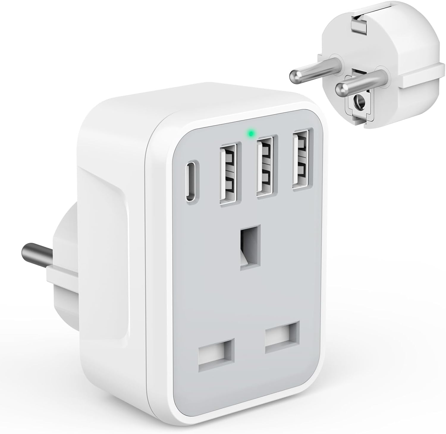 Detalle de UK to European Travel Adaptor 4 USB Ports 🔌