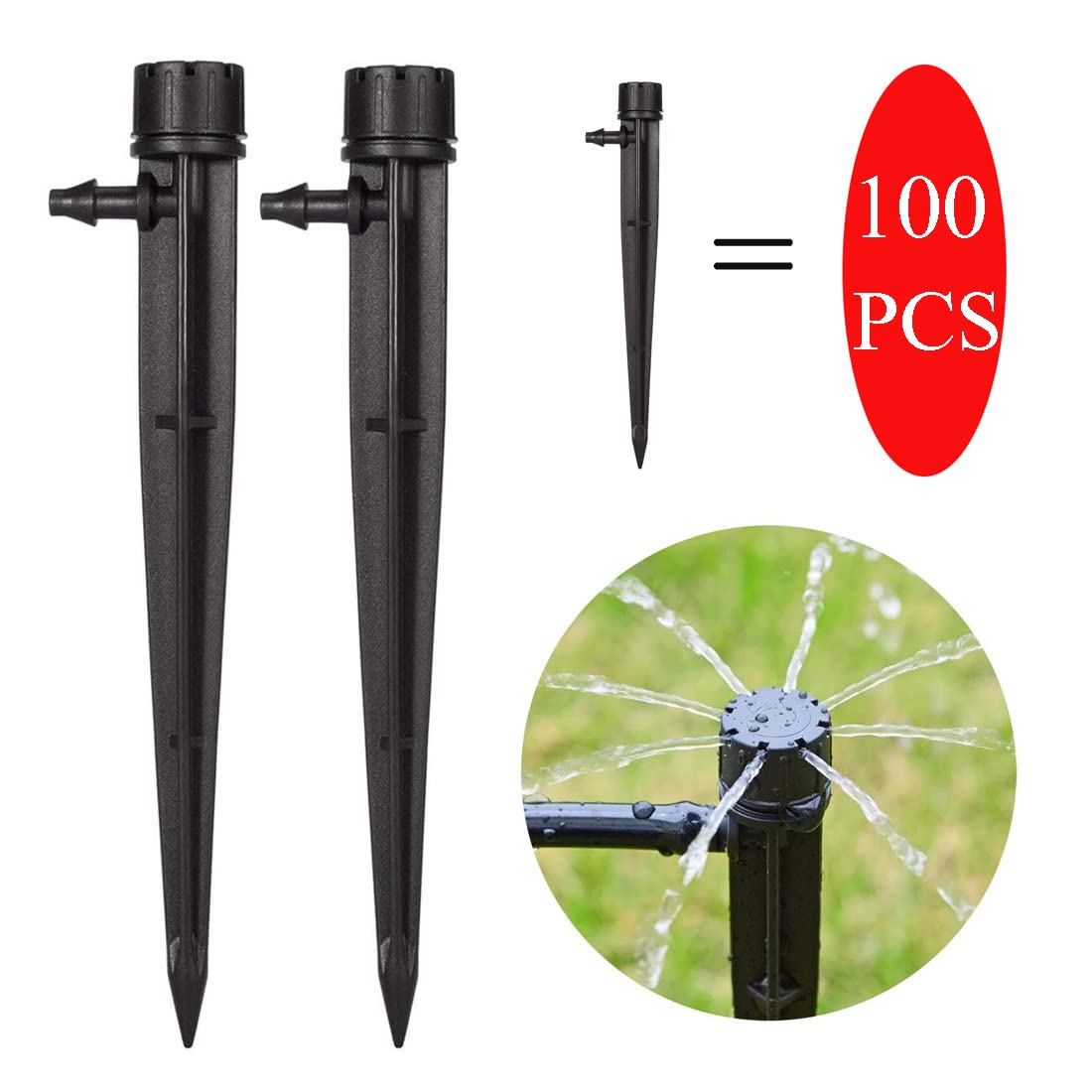 Thumbnail 1 de Tesmotor kit irrigazione a goccia 50 pezzi 360° regolabile, 8 fori per tubi da 4 mm/7 mm