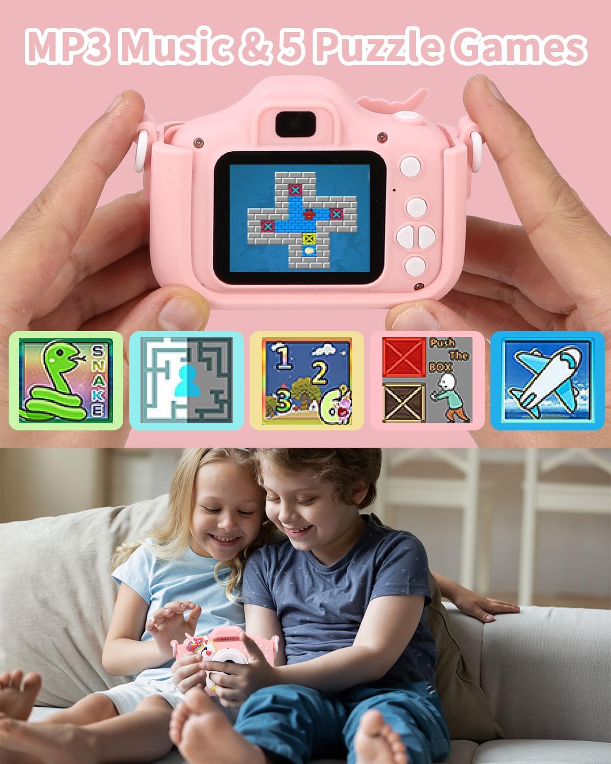 Thumbnail 5 de Macchina Fotografica per Bambini 2.0" Pollici con 64GB inclusa – 1080P, Custodia in silicone e accessori