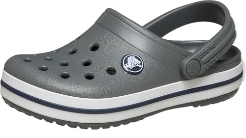 Detalle de Crocs Croband Clog K para niños unisex - Gris Pizarra/Azul Marino (talla 29-30)