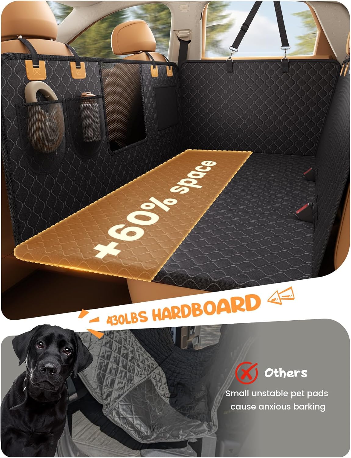 Detalle 2 de Lamicall dog car hammock 195kg XL