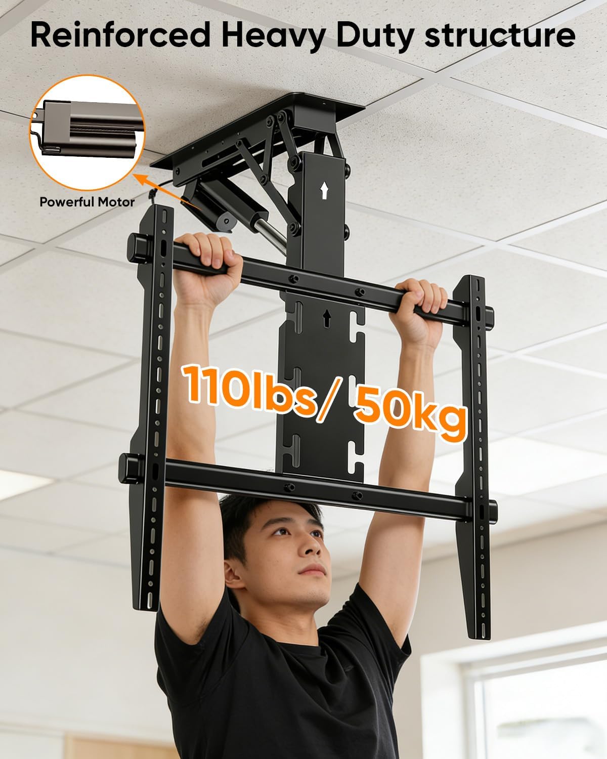 Detalle 2 de FORGING MOUNT Electric Ceiling TV Mount with Remote (37–86 inch, 110 lbs, VESA up to 600x600)