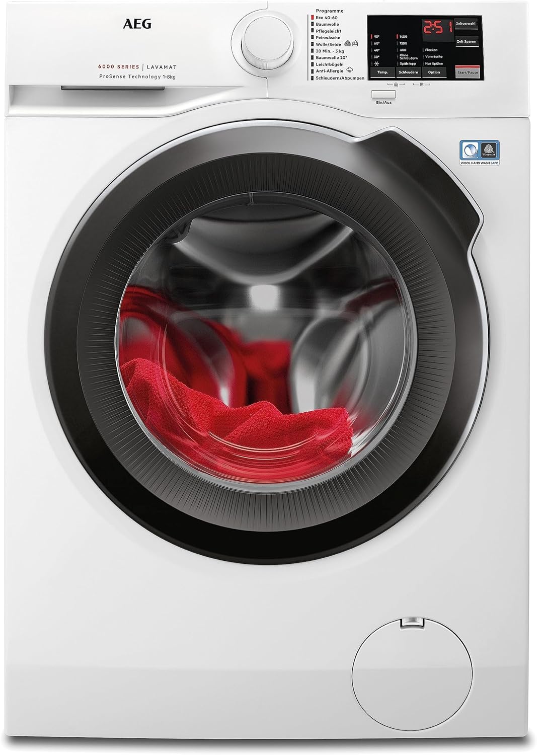 Detalle de AEG Waschmaschine Serie 6000 8 kg mit ProSense Mengenautomatik – L6AMZ48FL