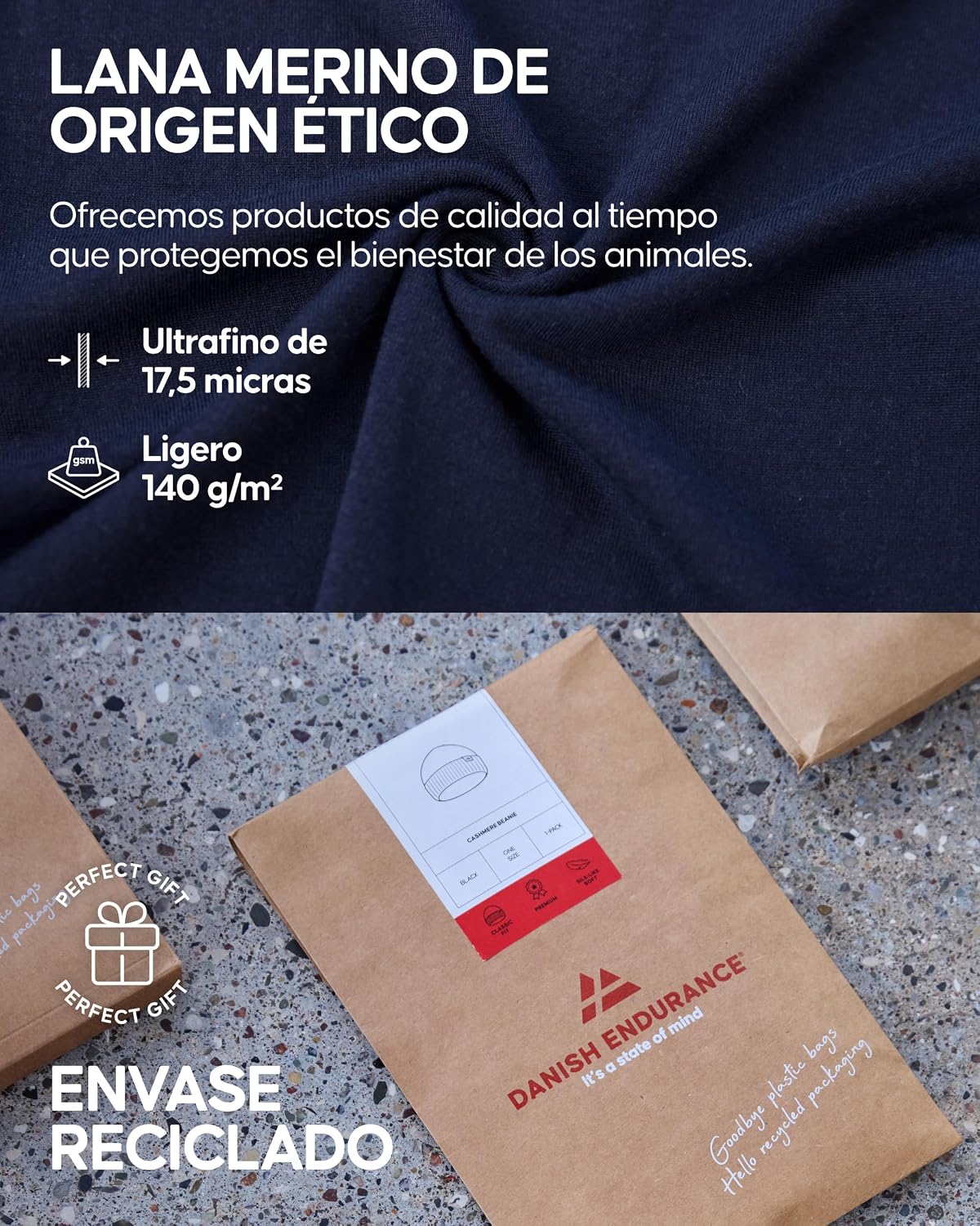Thumbnail 3 de DANISH ENDURANCE Camiseta mujer 100% lana merino 140 g/m²