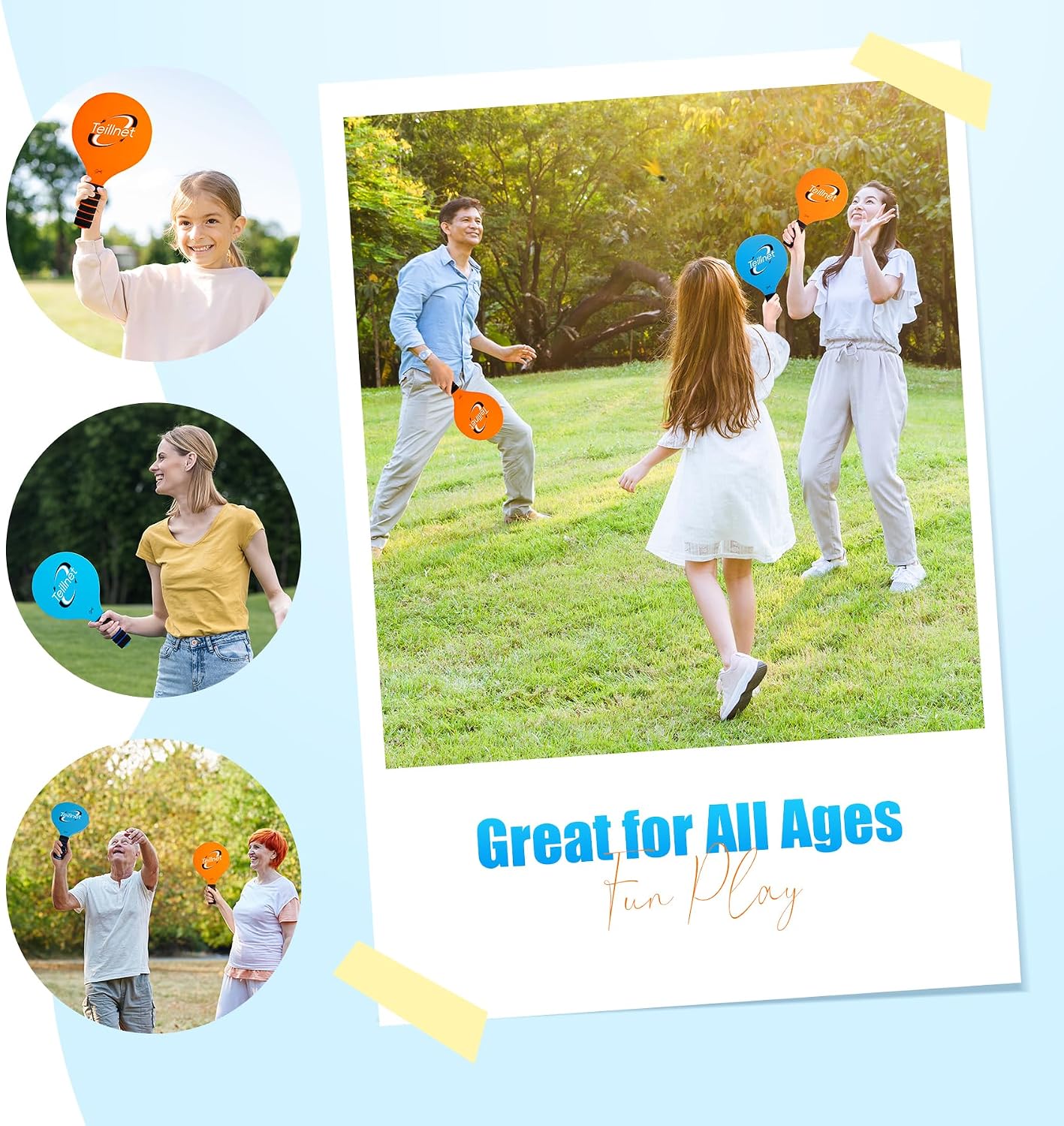 Thumbnail 4 de U&C Planet Beachball Set: Wooden Paddle Ball Game for Family Fun