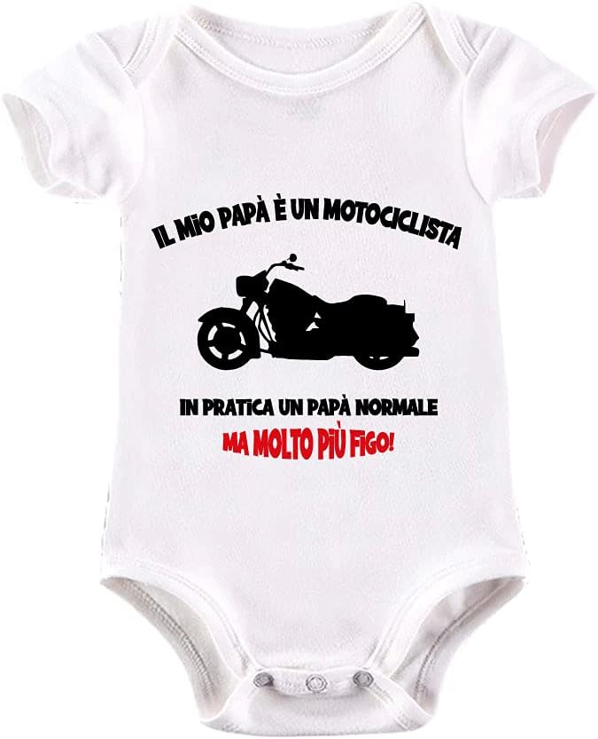 Thumbnail 2 de Body neonato La Ruotante in 100% cotone a manica corta con stampa motociclista, idea regalo nascita