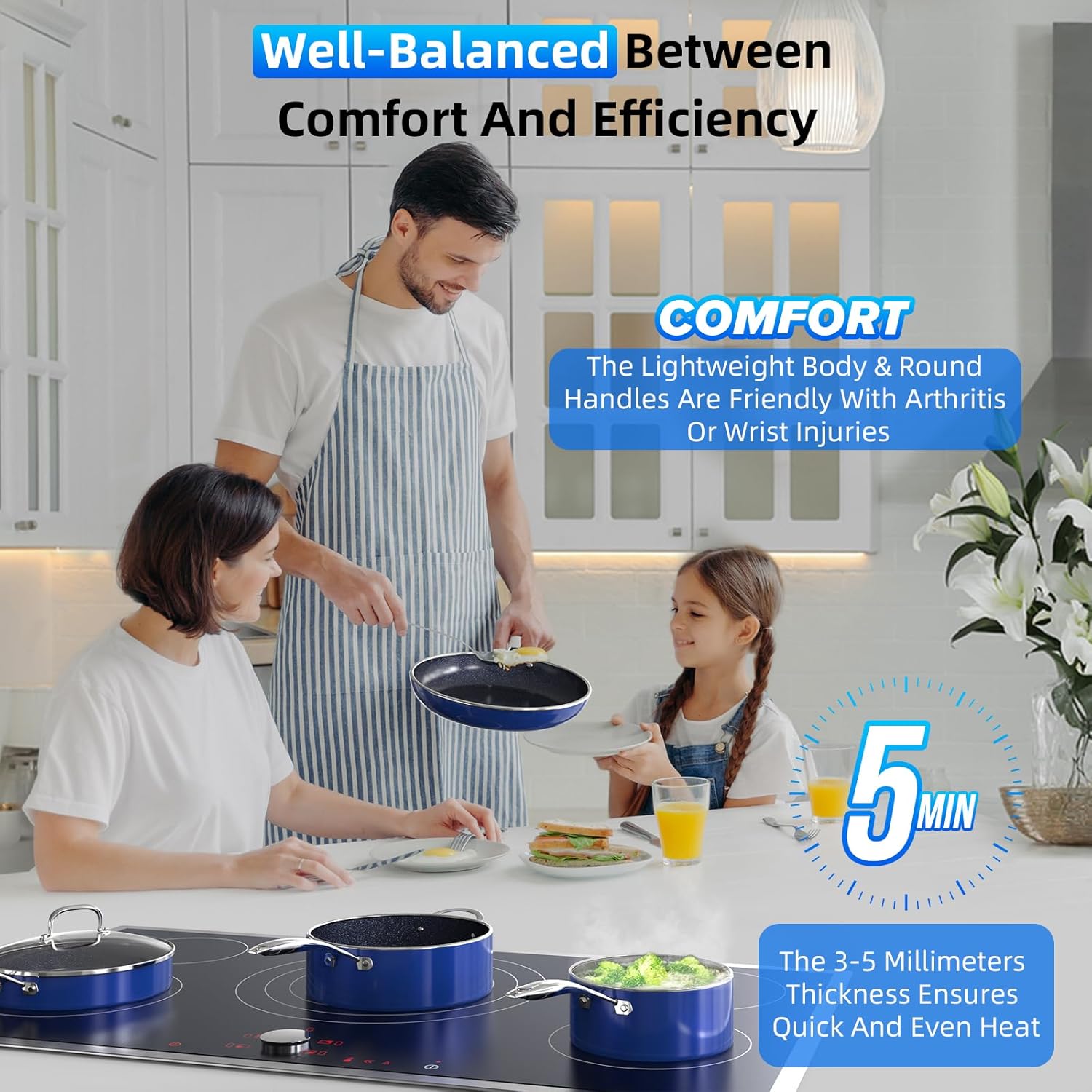 Detalle 2 de Deluxe DUXANO 14PC Healthy Cookware Set 14PC